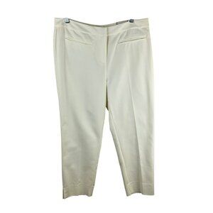 NEW Chico's Ultimate Fit Crop Pants Women Medium 10 1.5 Ivory Stretch Career